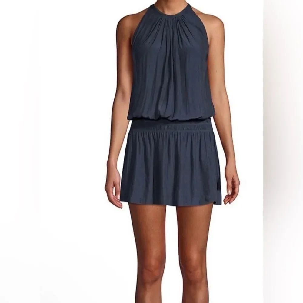 Ramy Brook Navy Paris Blouson Mini Dress NWT Size XL